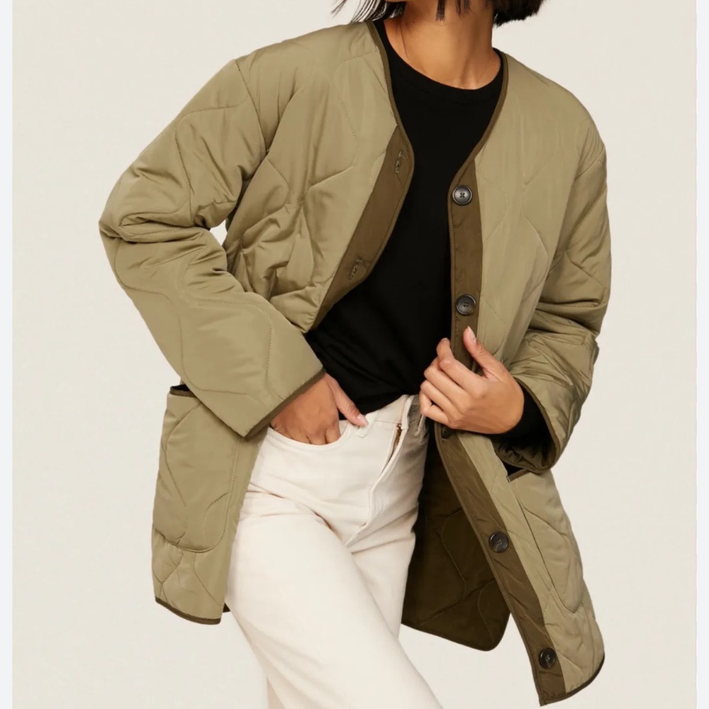 Rails Olive Quilted Puffer Jacket - Picture 3 of 10